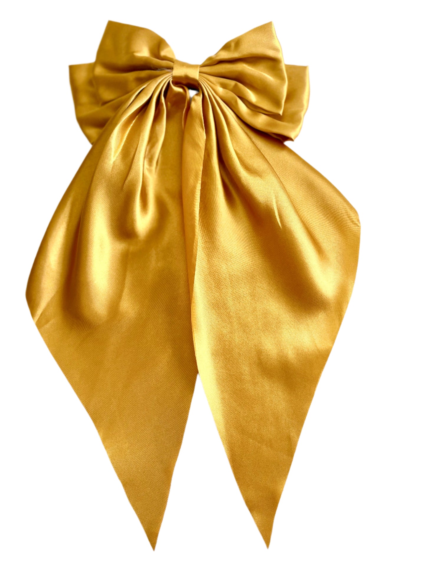 Mustard Satin Oversized Bow