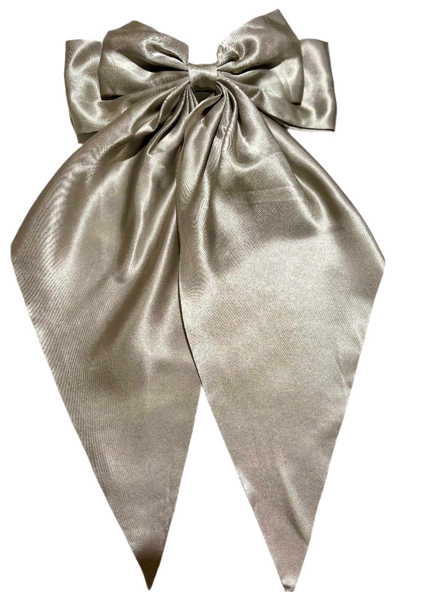 Silver Satin Oversized Bow