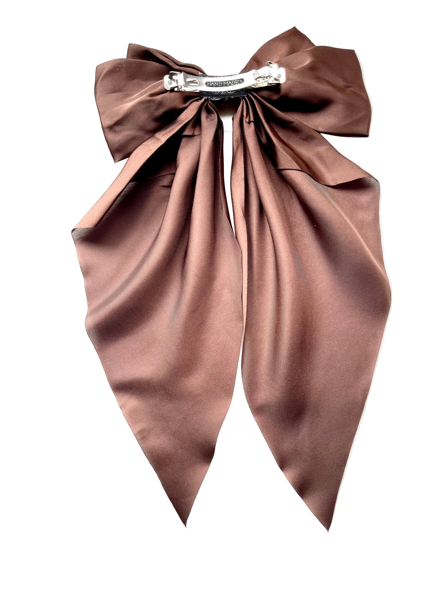 Dark Brown Satin Oversized Bow