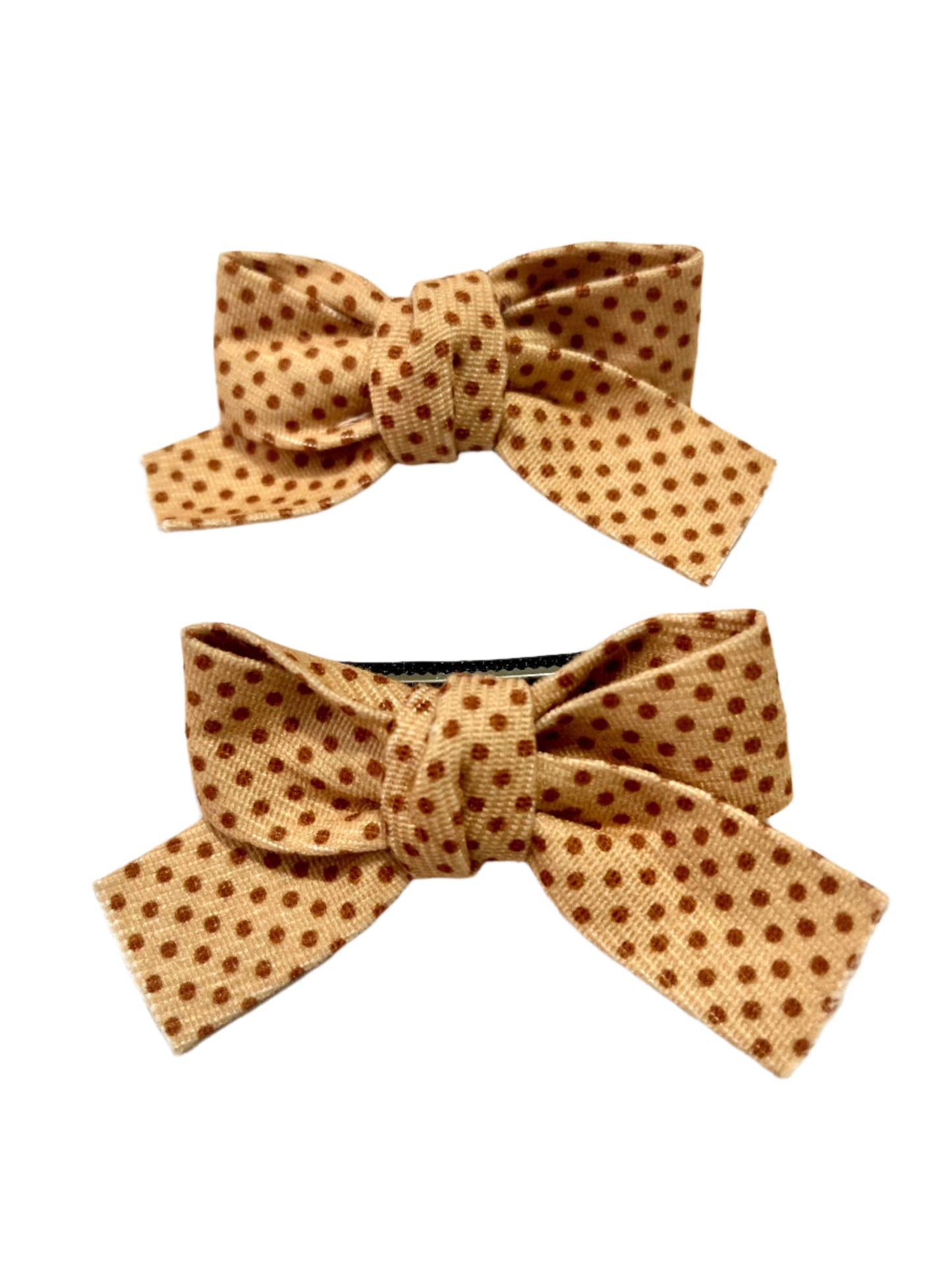 Brown Polka Hair Clips