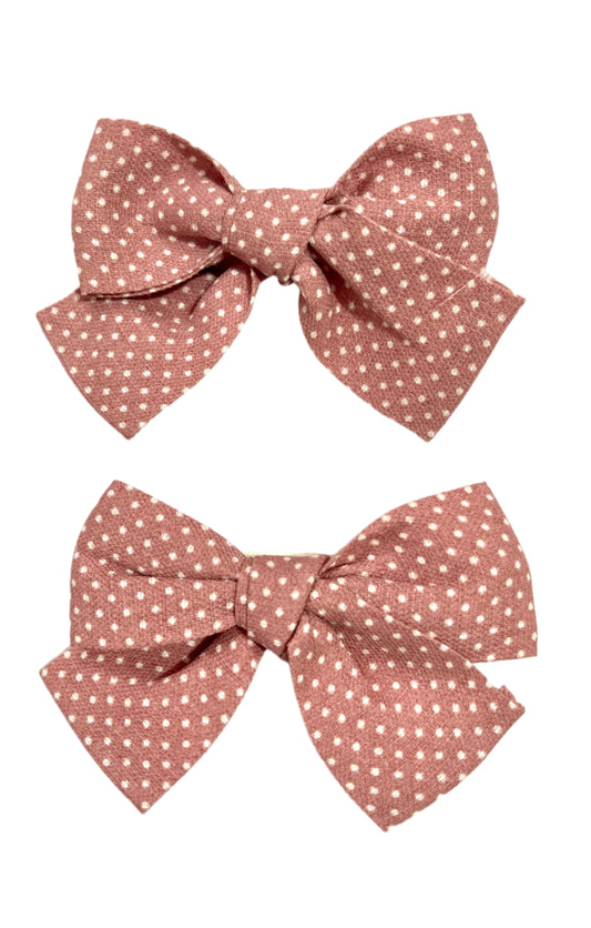 Pink Polka Hair Clips