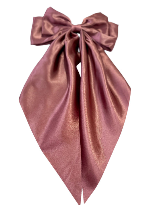 Dark Old Rose Satin Oversized Bow