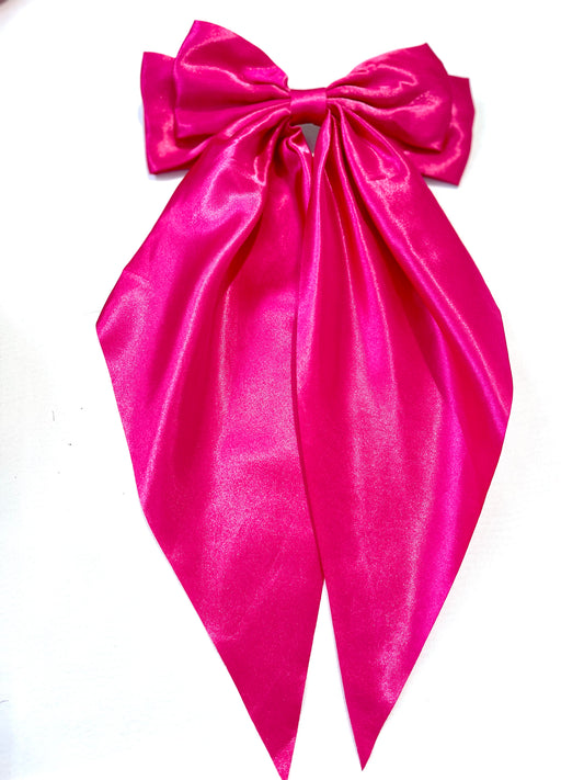 Fuchsia Satin Oversized Bow