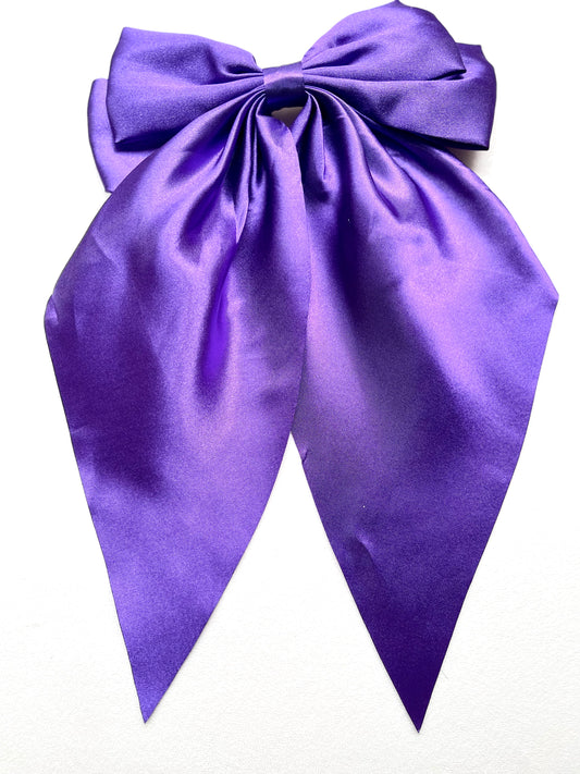 Regular Satin Bow Dark Purple