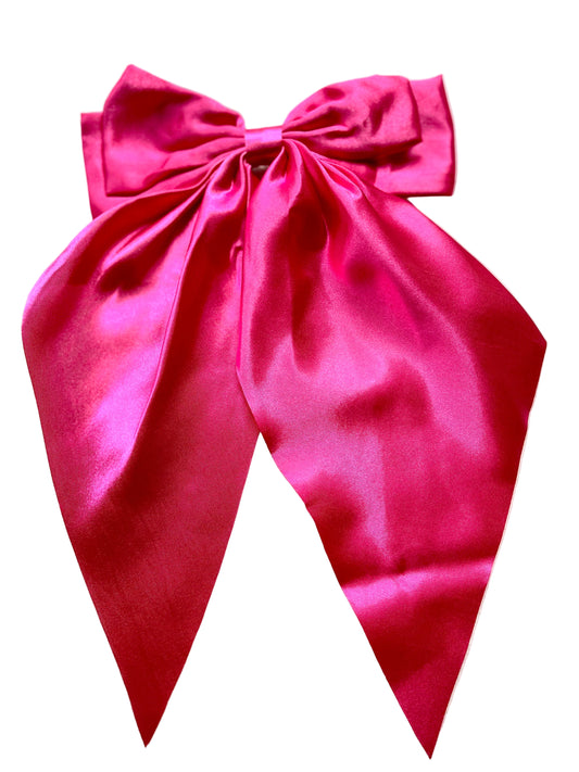 Regular Satin Bow Fuchsia