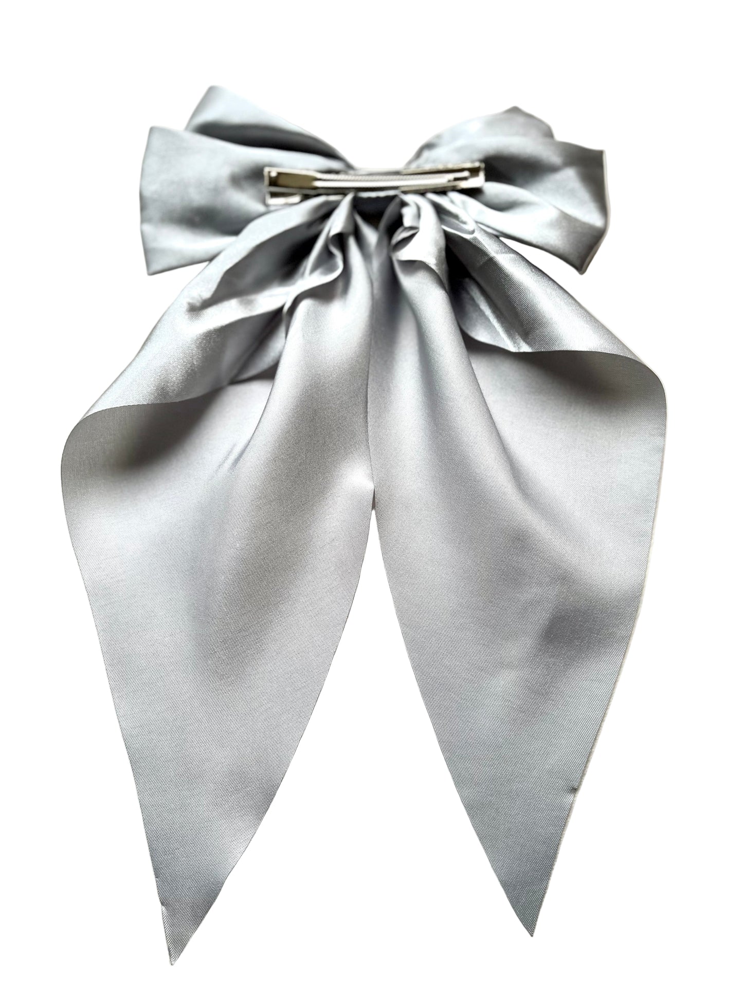 Regular Satin Bow Silver