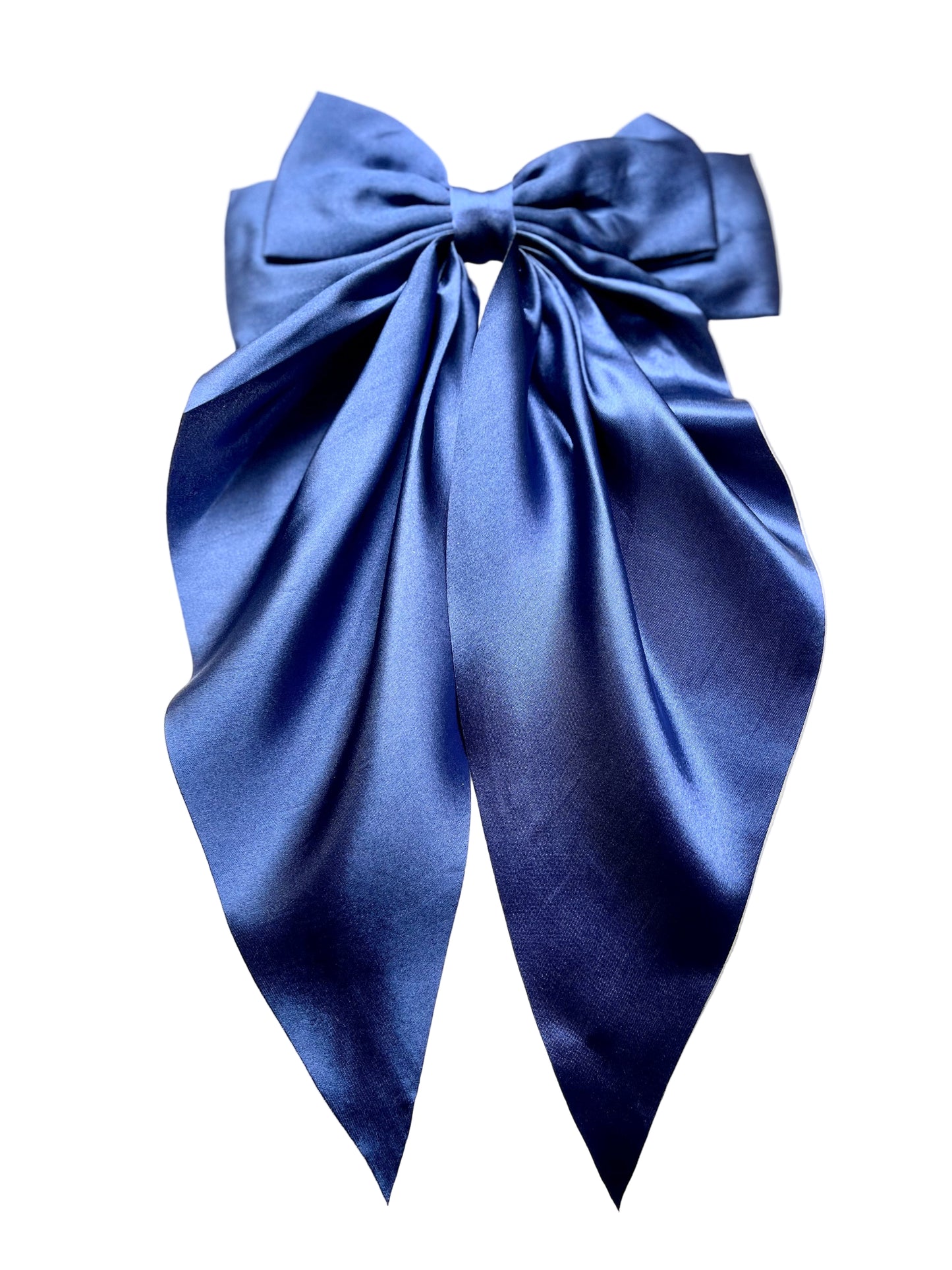 Dark Blue Satin Oversized Bow